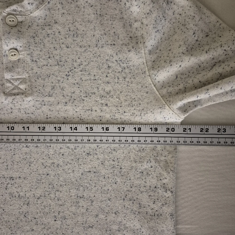 J.Crew Oarsman Brushed Jacquard Rib‎ Knit Henley Mens M Beige Speckled Heritage